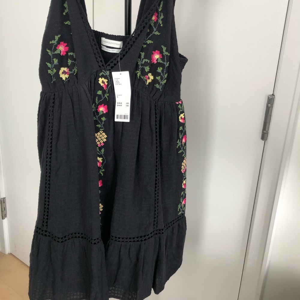 Black Floral Tie Dress